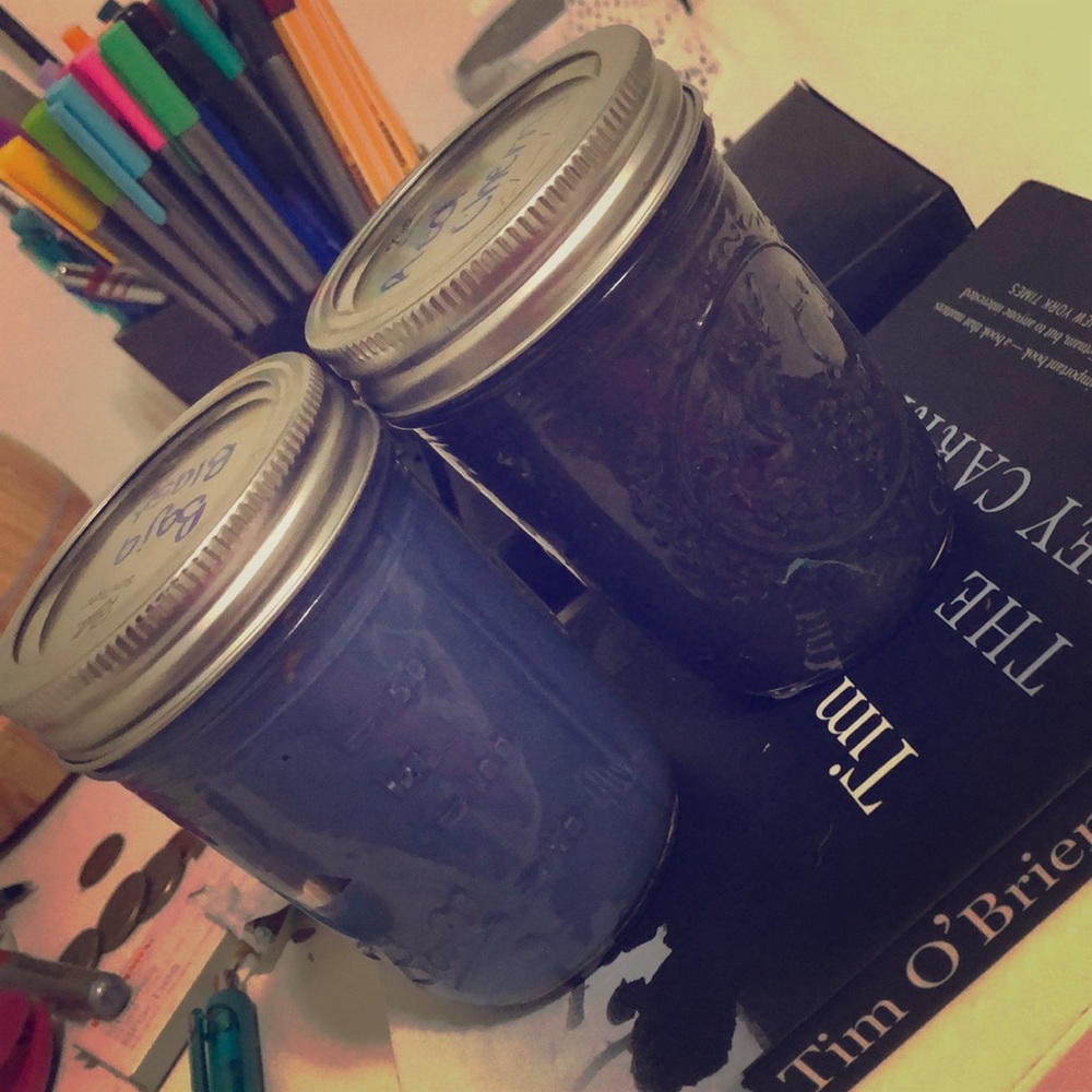 Black and blue slime